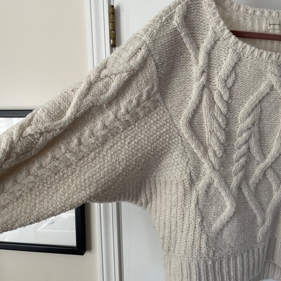 Anthro Sleeping in Snow Adaia Chenille Cable Knit Sweater L - Picture 3 of 10